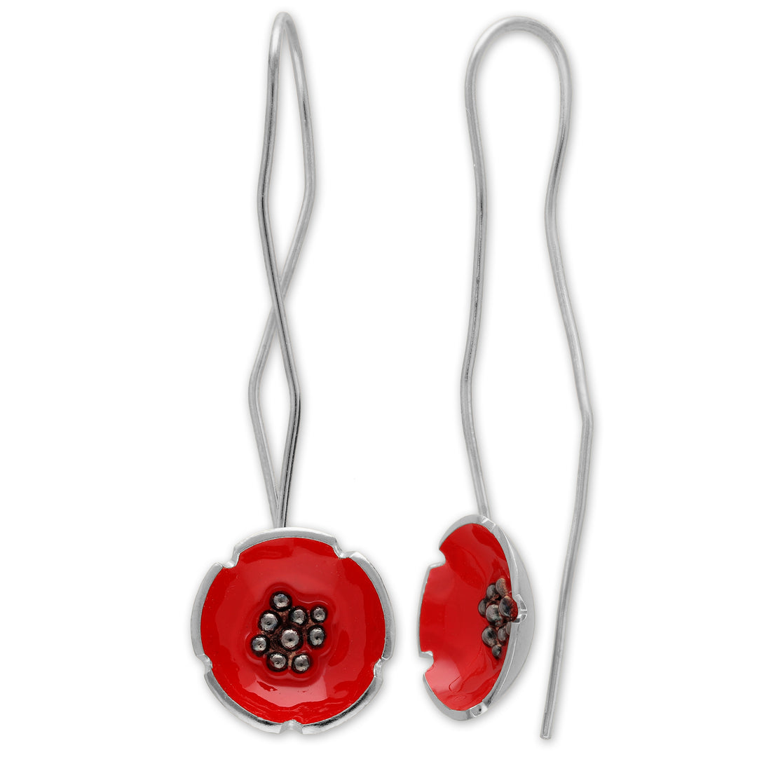 Orecchini pendenti "fiori di papavero"