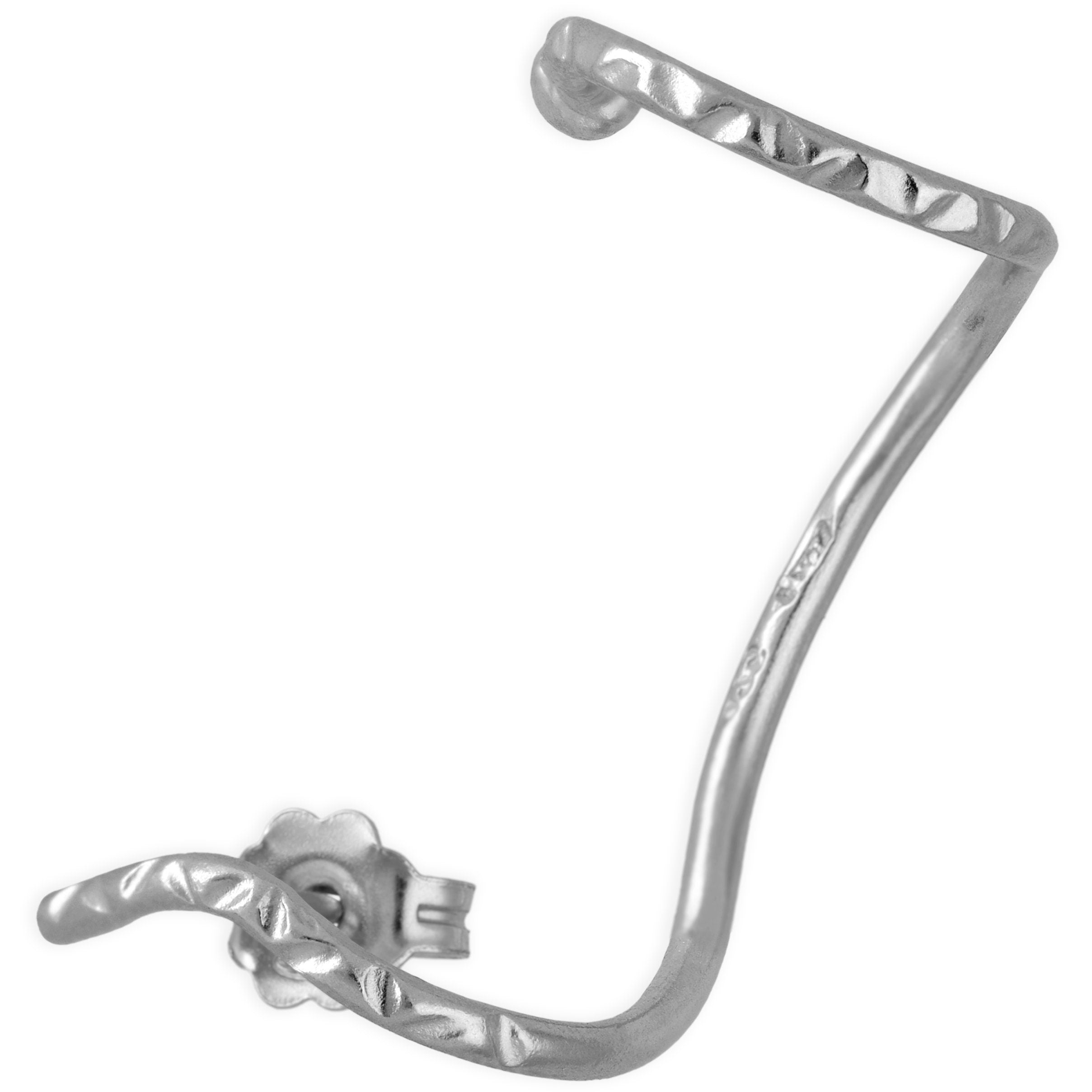 Ασμένιο Σκουλαρίκι cuff "πλοκάμι" από ασήμι 925 - κοσμήματα emmanuela
