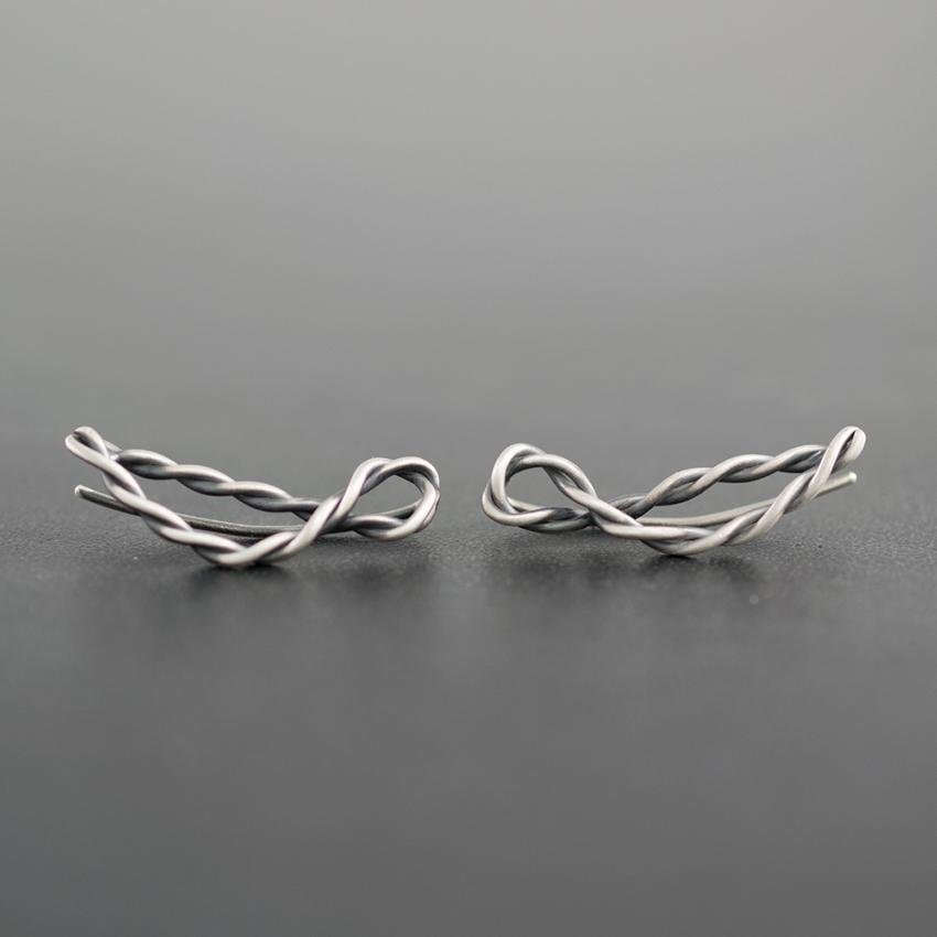 Σκουλαρίκια pins από οξειδωμένο σύρμα - Emmanuela - handcrafted for you®