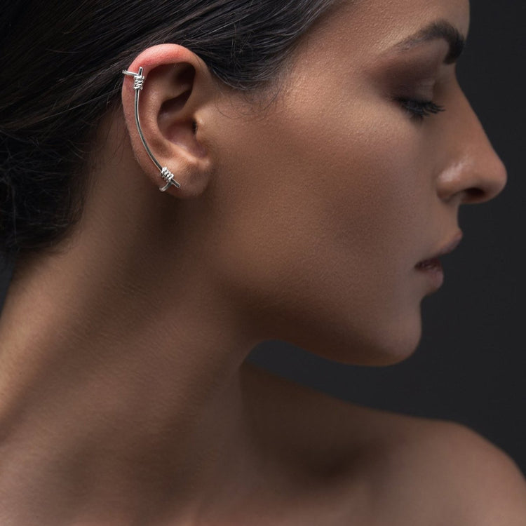 Σκουλαρίκι cuff "τόξο" από ασήμι 925 | Fashion κοσμήματα Emmanuela