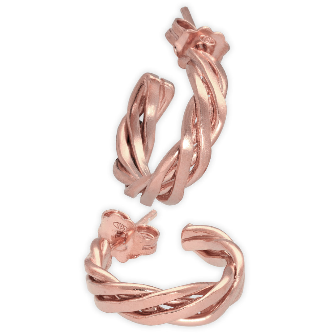 עגילי חישוקי huggie מחוט מפותל