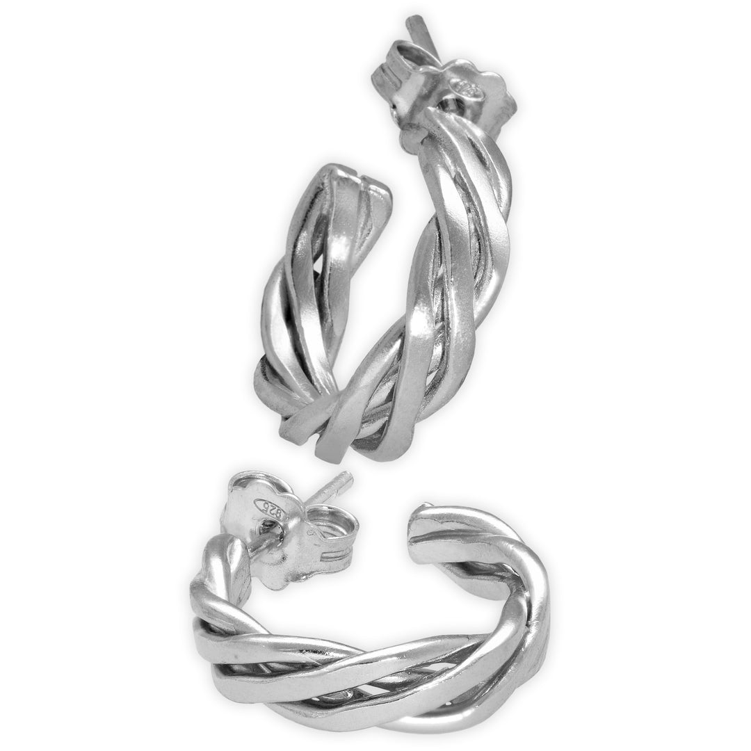 עגילי חישוקי huggie מחוט מפותל