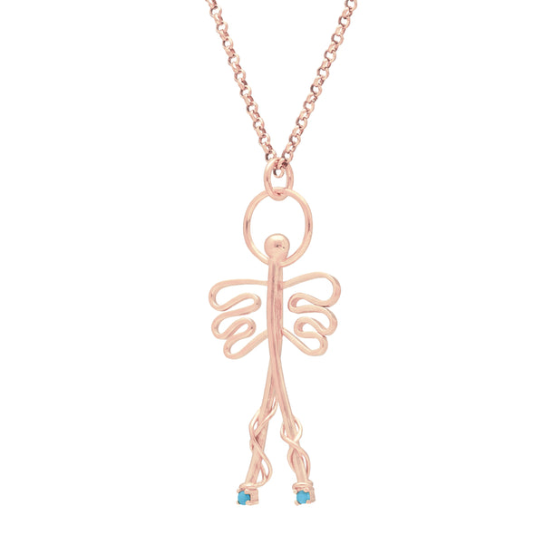 Κρεμαστό Φυλαχτό Άγγελος με επίστρωση ροζ χρυσού