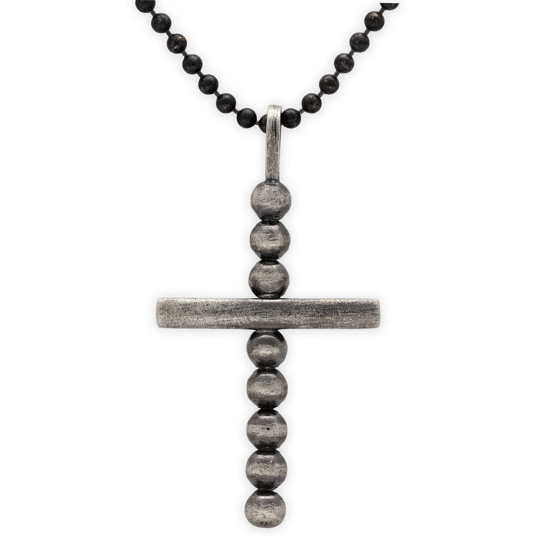 Pendant cross with balls for men