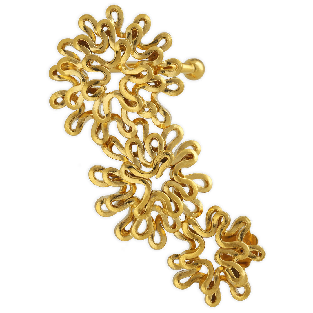 boucle d'oreille manchette "fleur épanouie"