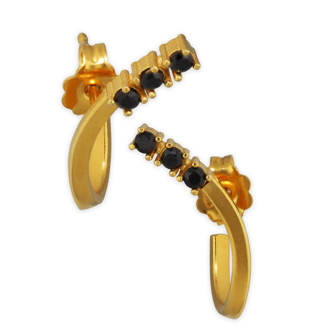 Studded huggies earrings with zircons