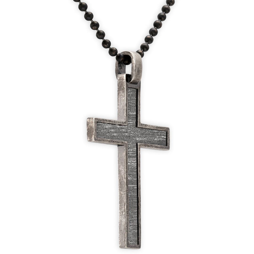 Pendentif croix oxydée pour homme