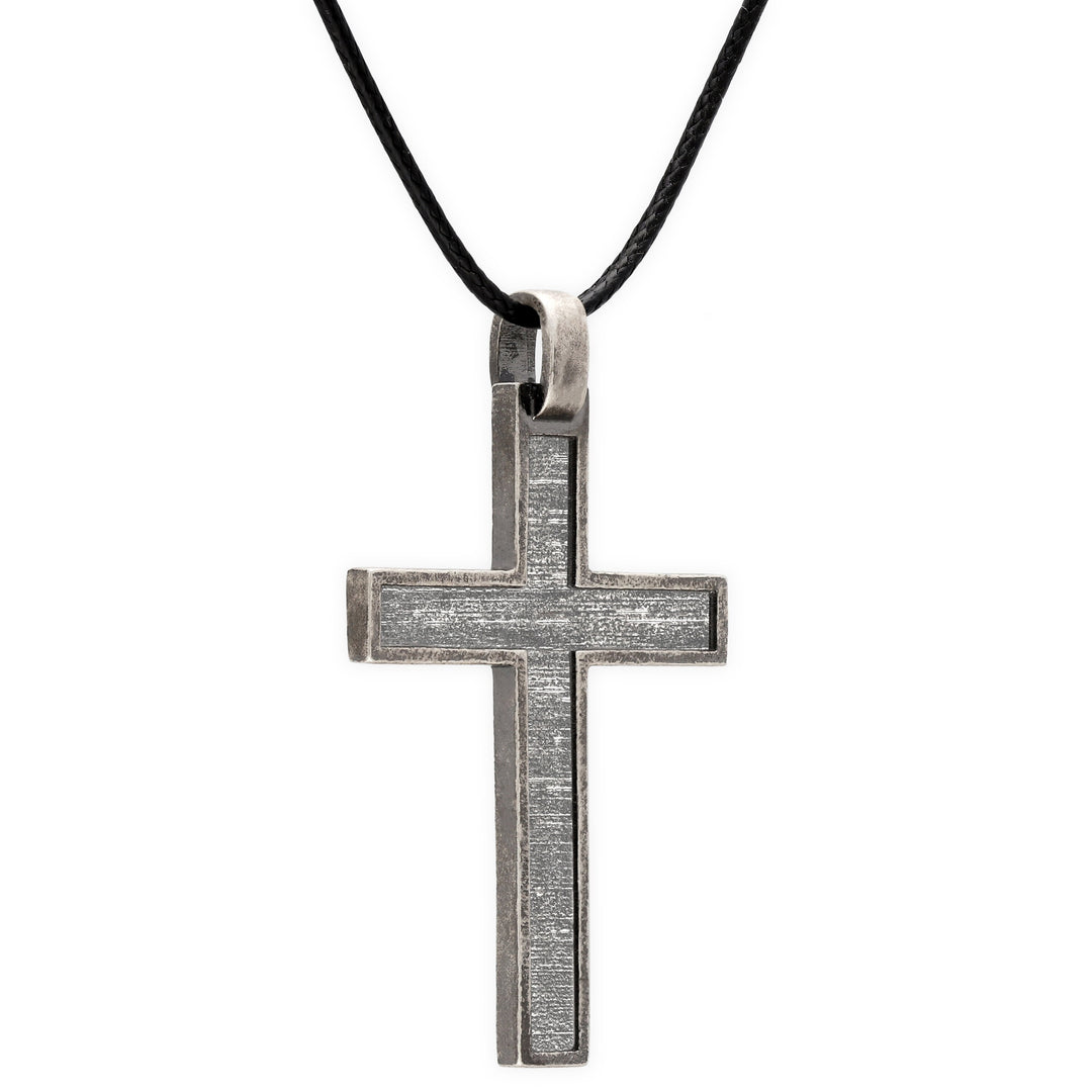 Pendentif croix oxydée pour homme