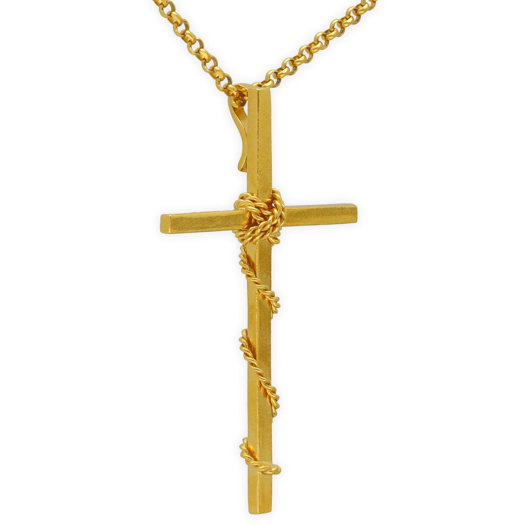 Pendentif croix en fil torsadé pour homme