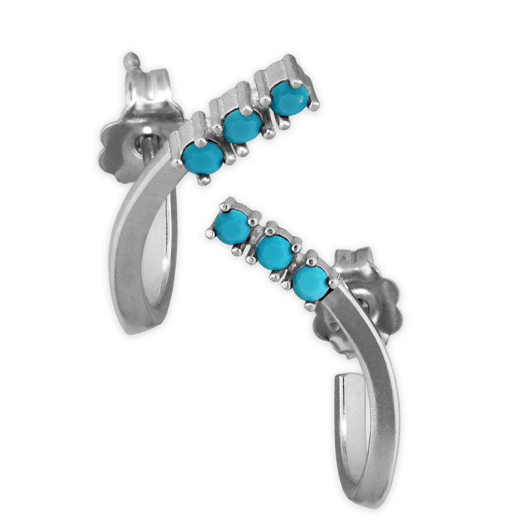 Boucles d'oreilles huggies cloutées avec zircons