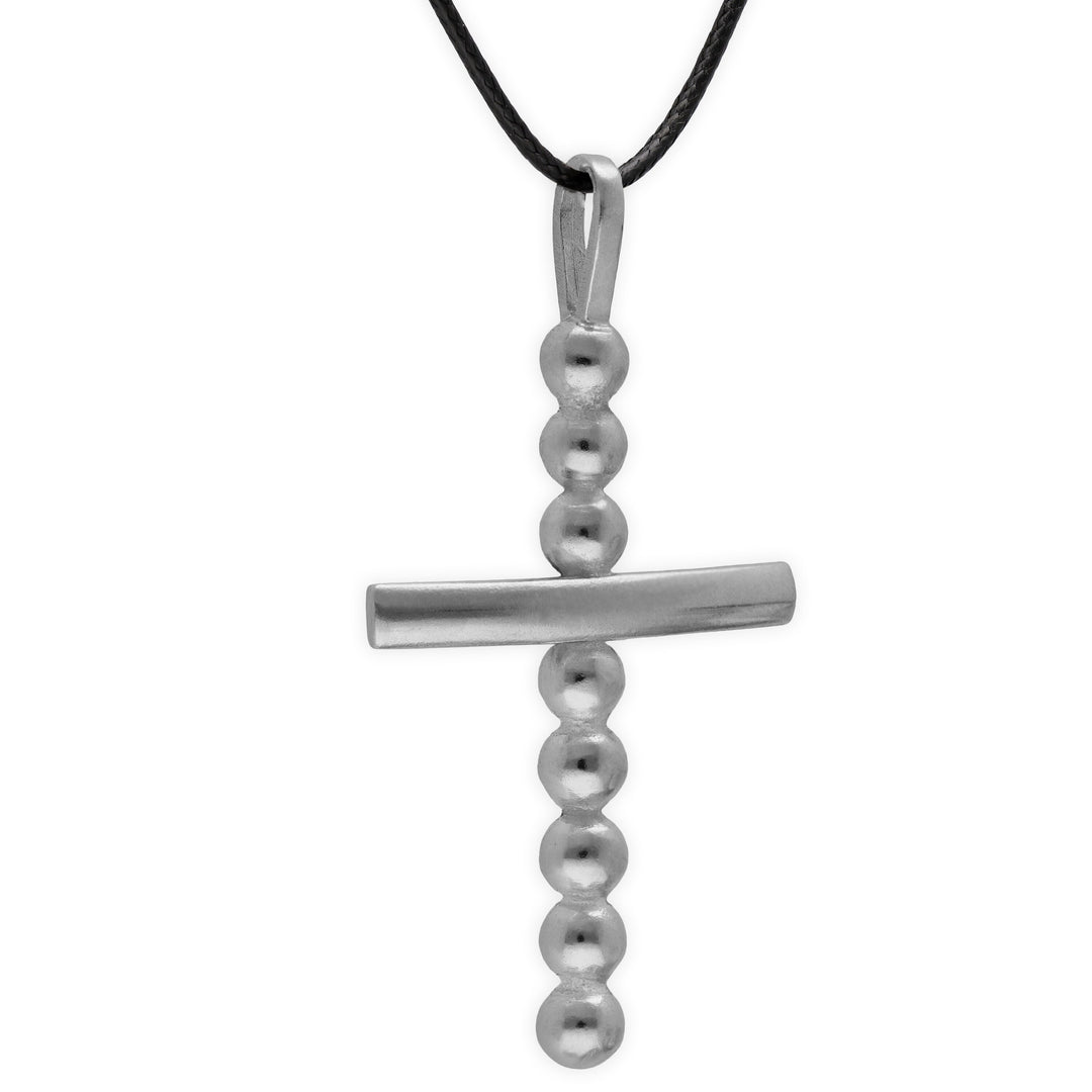 Pendant cross with balls for men