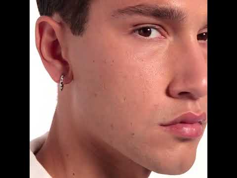 Boucle d'oreille créole en relief pour homme