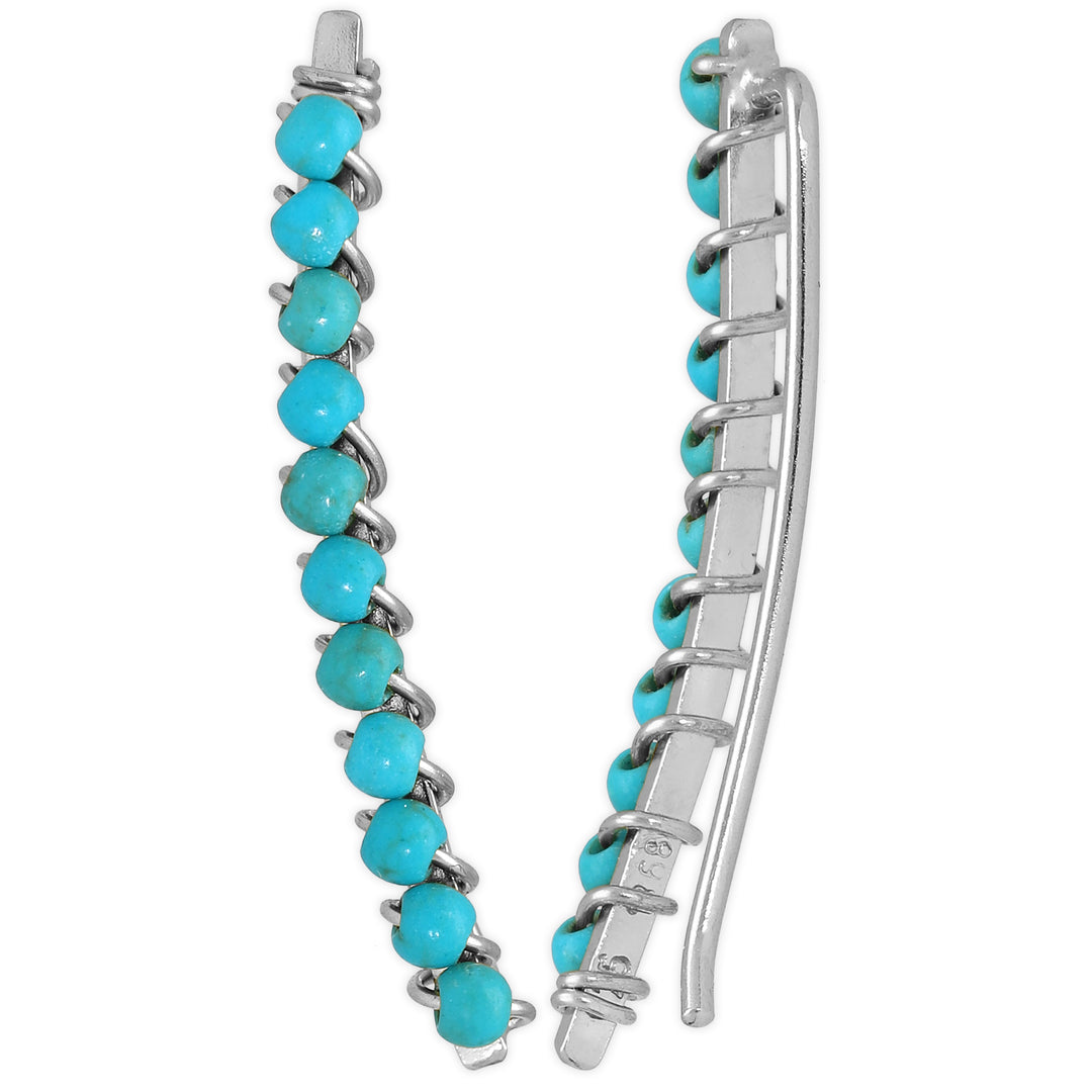 Boucles d'oreilles épingles howlite turquoise