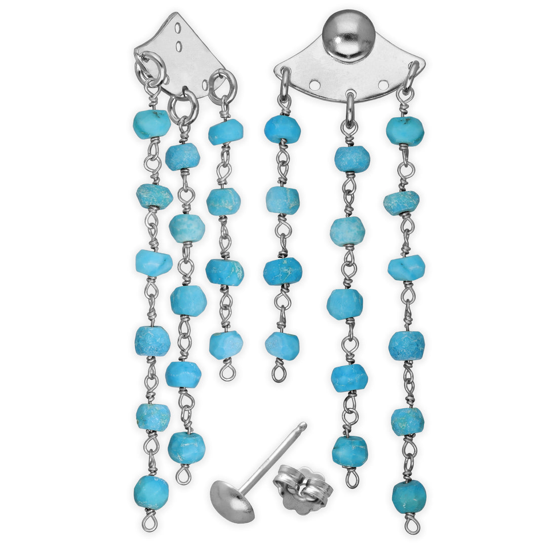 Boucles d'oreilles pendantes vestes turquoise