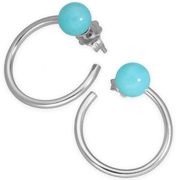 Hoop earrings with pearls or gemstones