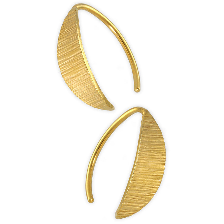 Leaf hoop earrings