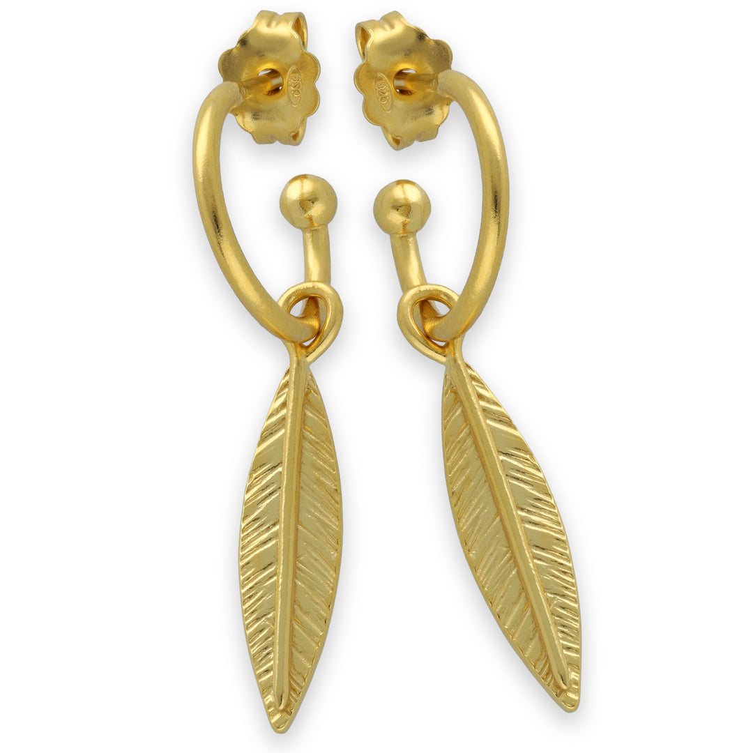 Boucles d'oreilles créoles avec plumes