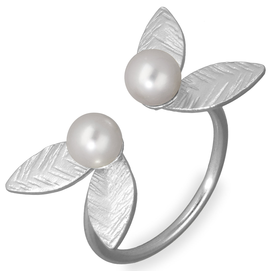 Ring met twee witte parels