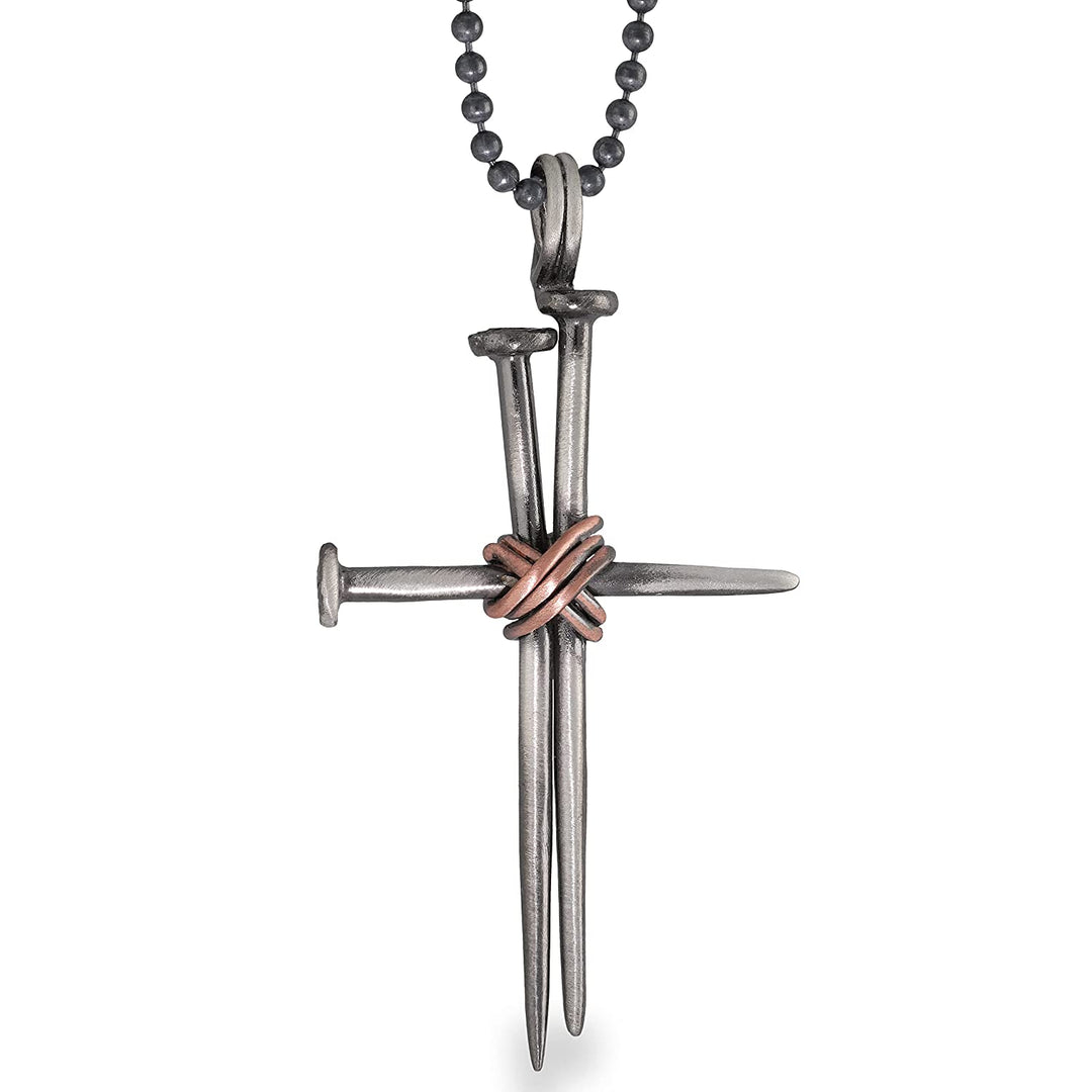 'Cross of nails' necklace for men