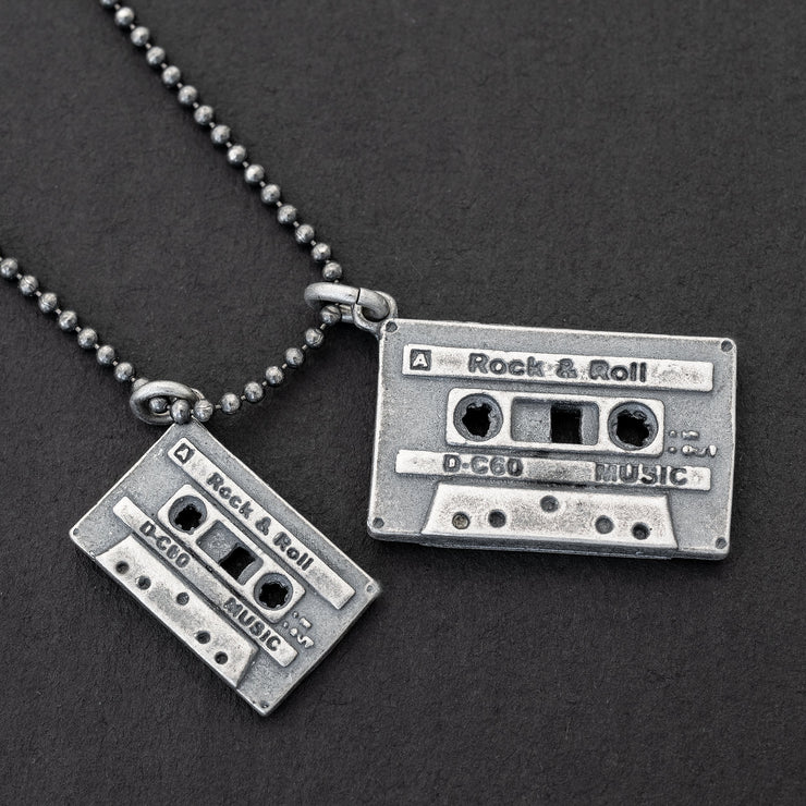 'Cassette tape' necklace for men