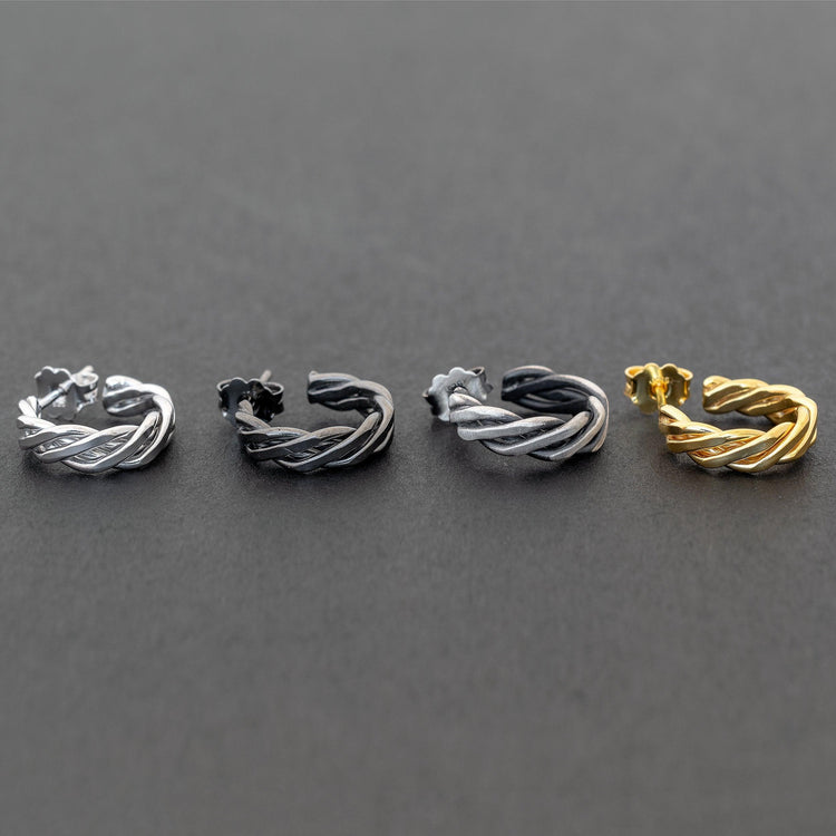 Ανδρικό σκουλαρίκι πλεκτός κρίκος - Emmanuela - handcrafted for you®