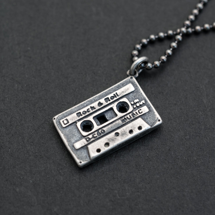 'Cassette tape' necklace for men