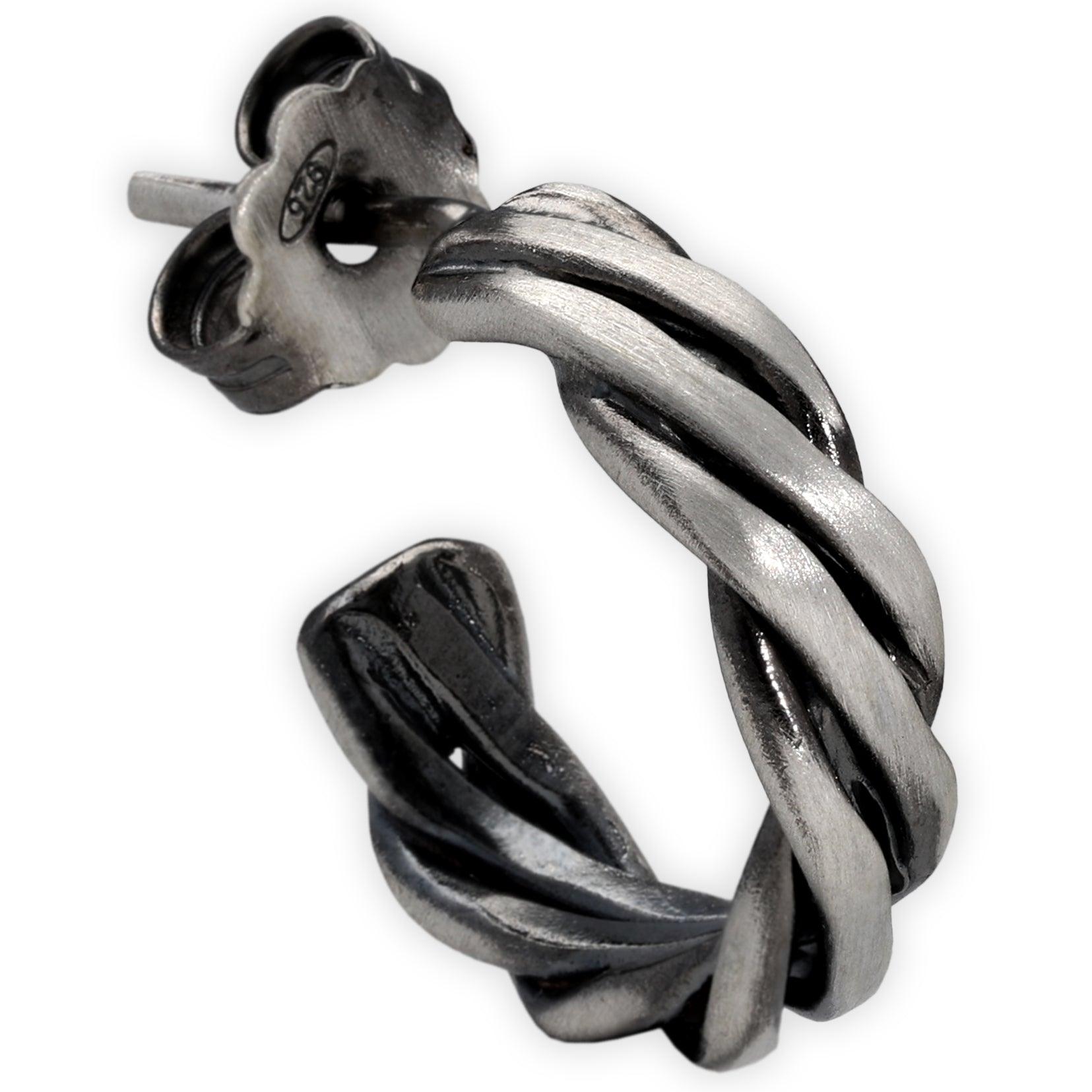 Ανδρικό σκουλαρίκι πλεκτός κρίκος - Emmanuela - handcrafted for you®