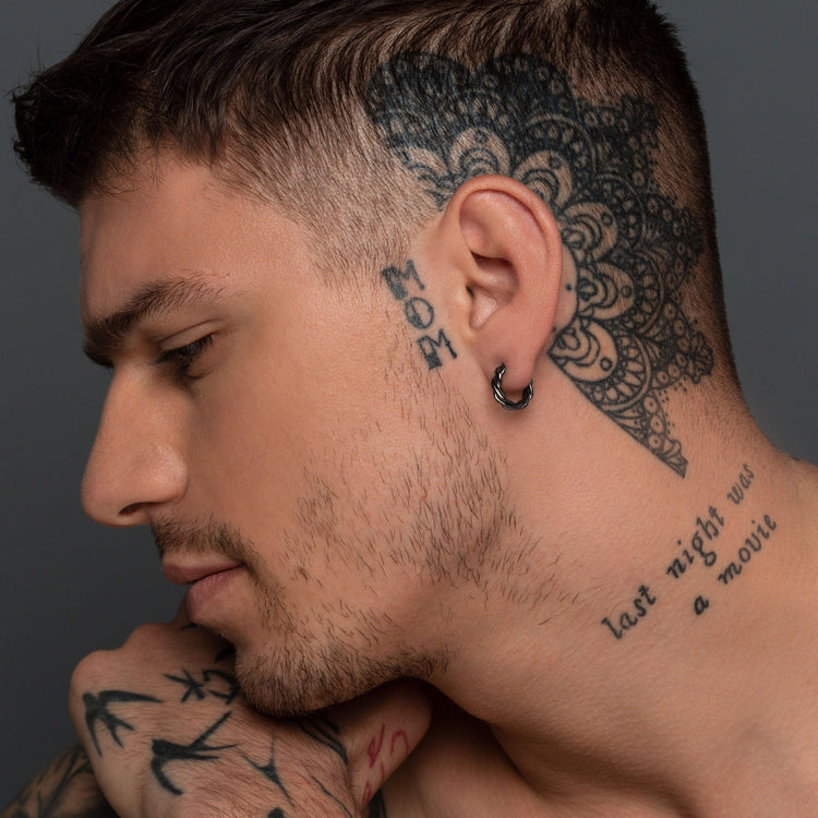 Ανδρικό σκουλαρίκι πλεκτός κρίκος - Emmanuela - handcrafted for you®