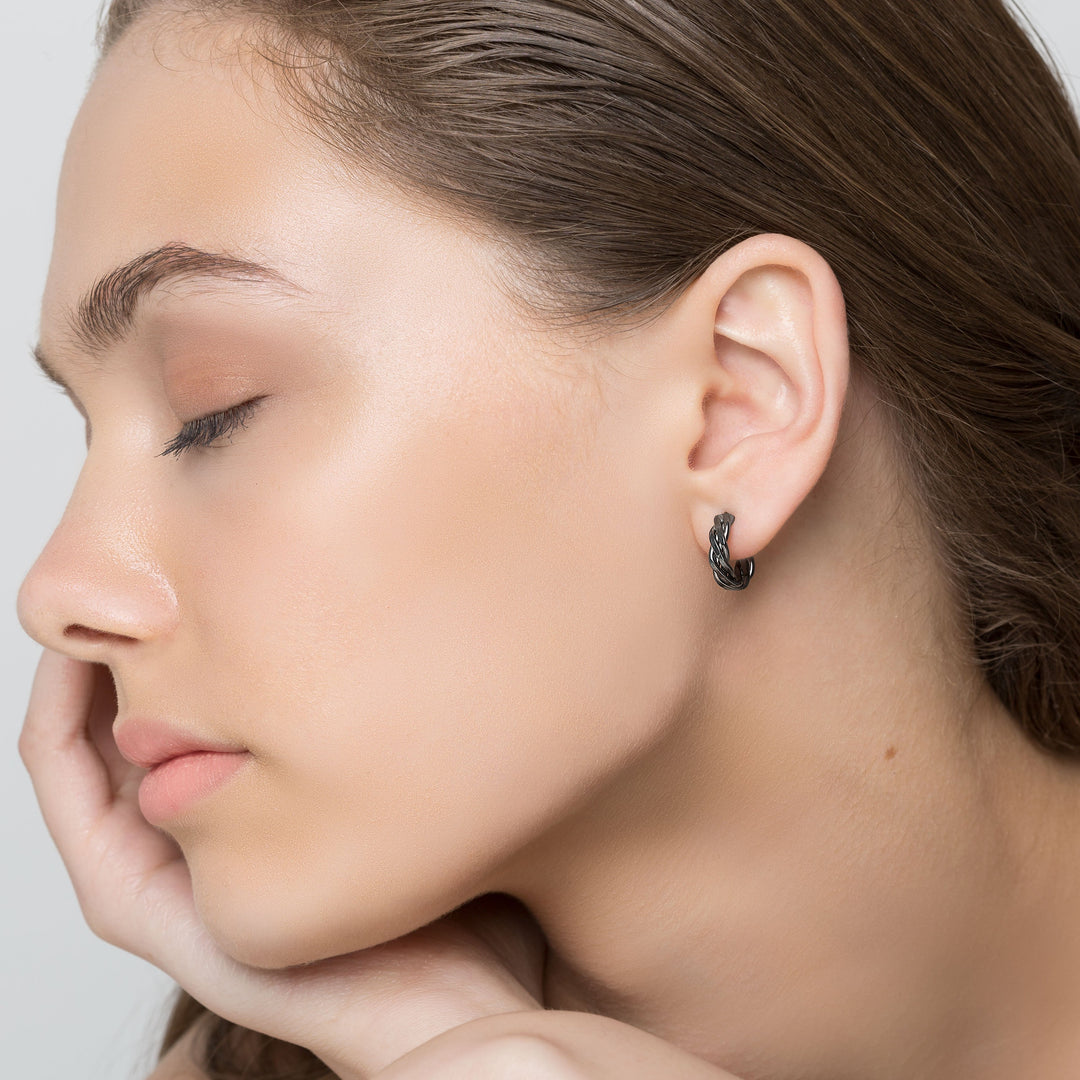 Σκουλαρίκια κρίκοι από στριφτό σύρμα - Emmanuela - handcrafted for you®