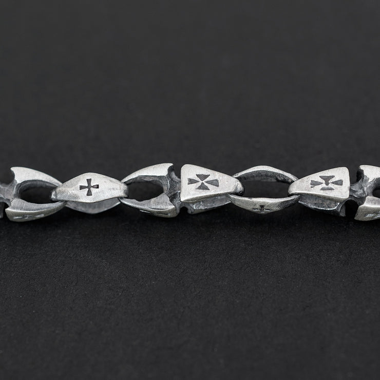 Ανδρικό βραχιόλι αλυσίδα με σταυρούς από ασήμι 925 - κοσμήματα emmanuela