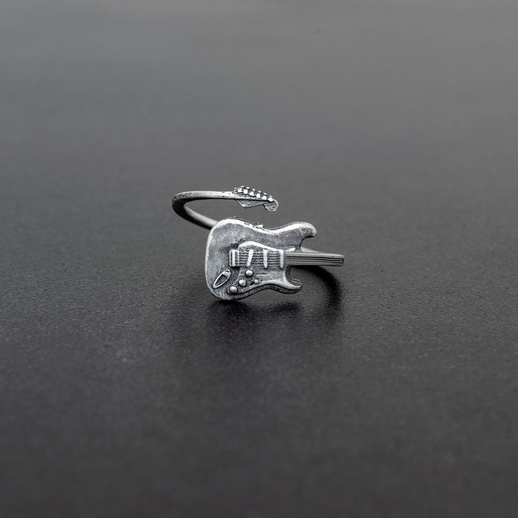 Ανδρικό δαχτυλίδι "ηλεκτρική κιθάρα" από ασήμι 925 - κοσμήματα emmanuela