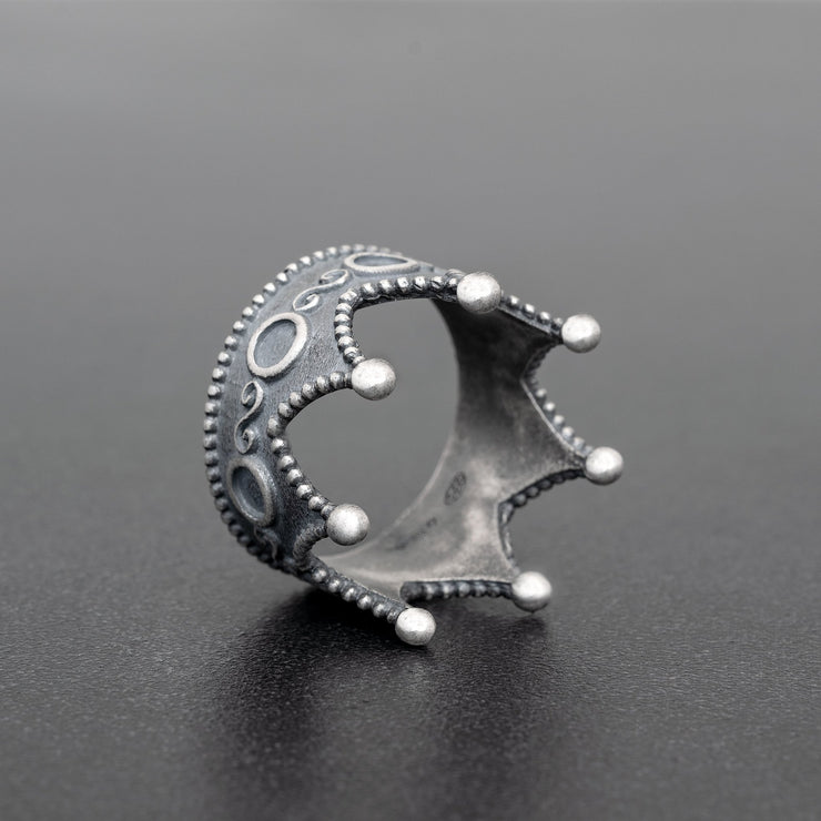 Ανδρικό δαχτυλίδι "κορώνα" από ασήμι 925 - κοσμήματα emmanuela