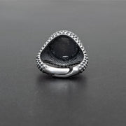 Ανδρικό δαχτυλίδι με αχάτη από ασήμι 925 - κοσμήματα emmanuela