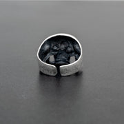 Ανδρικό δαχτυλίδι νεκροκεφαλή με ρωγμές από ασήμι 925 - κοσμήματα emmanuela
