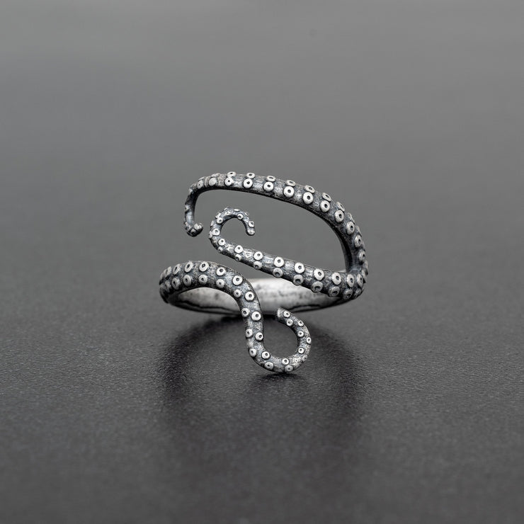 Ανδρικό δαχτυλίδι "πλοκάμια" από ασήμι 925 - κοσμήματα emmanuela