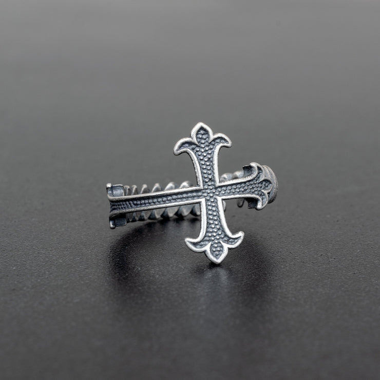 Ανδρικό δαχτυλίδι σταυρός από ασήμι 925 - κοσμήματα emmanuela