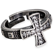 Ανδρικό δαχτυλιδι σταυρός με ζιργκόν από ασήμι 925 - κοσμήματα emmanuela