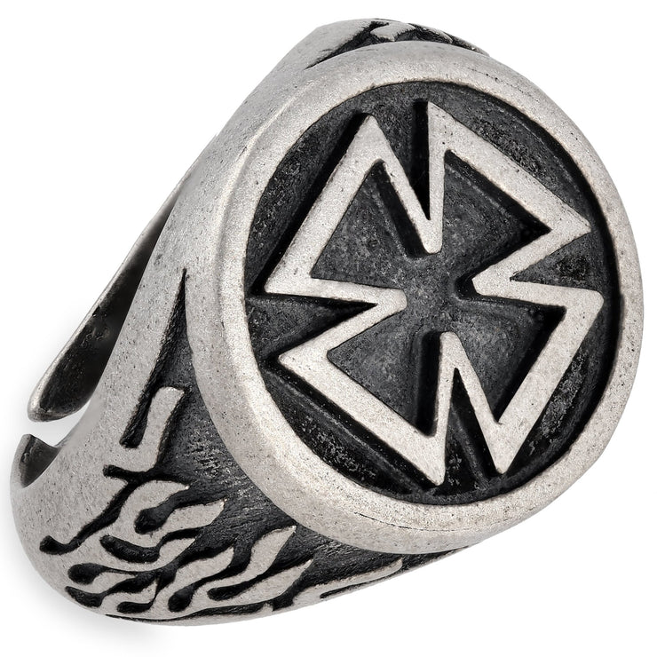 Ανδρικό δαχτυλίδι σταυρός στρόγγυλο από ασήμι 925 - κοσμήματα emmanuela