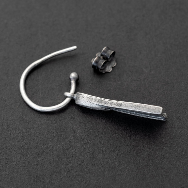 Ανδρικό σκουλαρίκι "βατραχοπέδιλο" από ασήμι 925 - κοσμήματα emmanuela