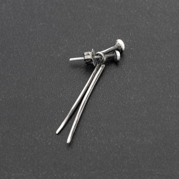 Ανδρικό σκουλαρίκι "καρφιά" από ασήμι 925 - κοσμήματα emmanuela