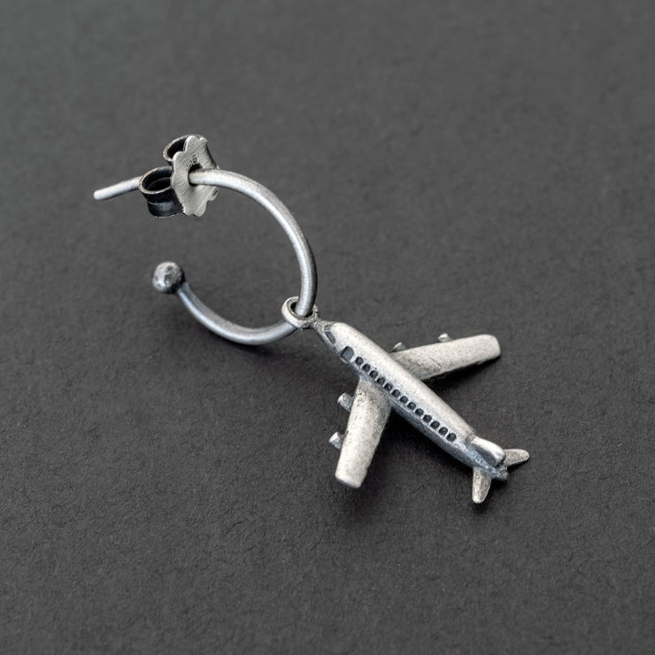 Ανδρικό σκουλαρίκι με "αεροπλάνο" από ασήμι 925 - κοσμήματα emmanuela