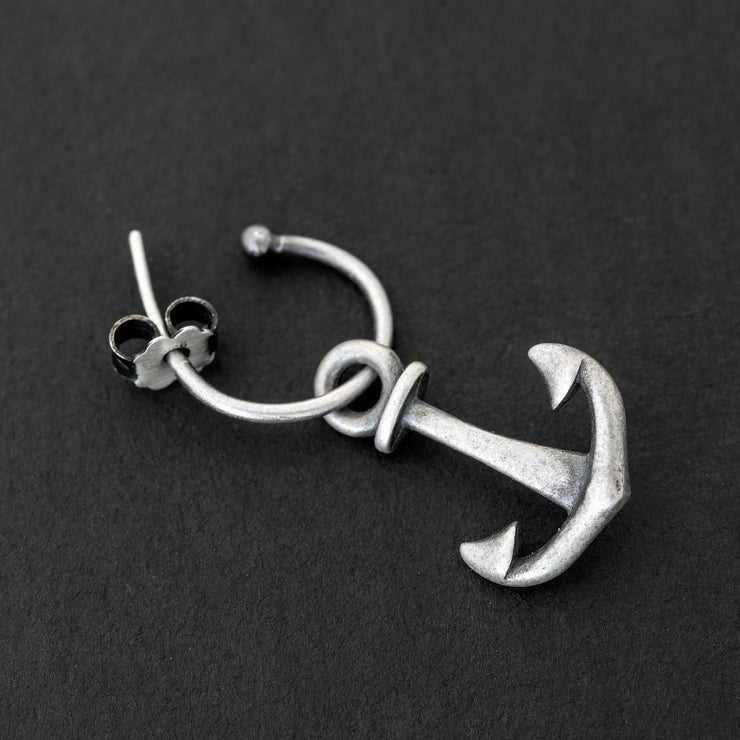 Ανδρικό σκουλαρίκι με "άγκυρα" από ασήμι 925 - κοσμήματα emmanuela
