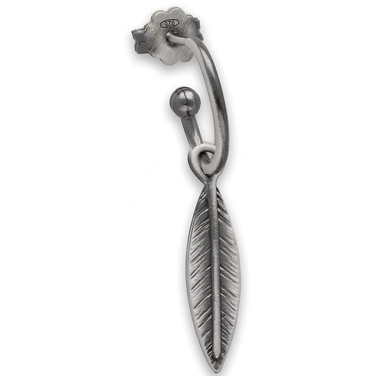 Ανδρικό σκουλαρίκι με "φτερό" από ασήμι 925 - κοσμήματα emmanuela