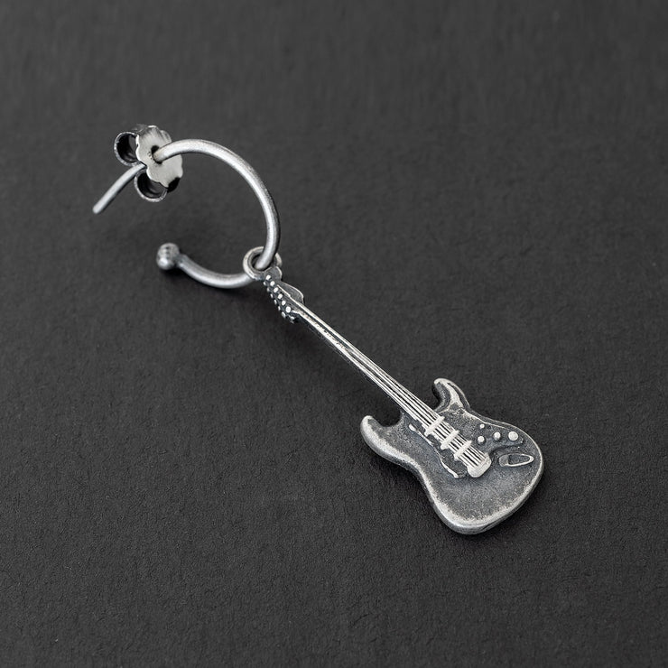 Ανδρικό σκουλαρίκι με "ηλεκτρική κιθάρα" από ασήμι 925 - κοσμήματα emmanuela
