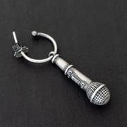 Ανδρικό σκουλαρίκι με "μικρόφωνο" από ασήμι 925 - κοσμήματα emmanuela