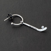 Ανδρικό σκουλαρίκι με "μπαστούνι του hockey" από ασήμι 925 - κοσμήματα emmanuela