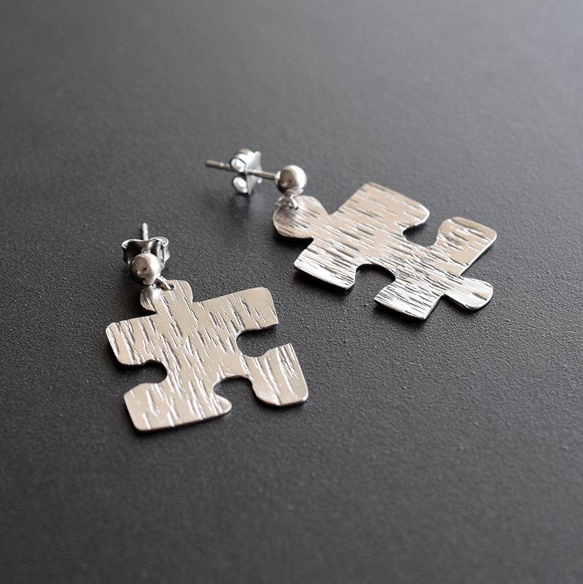 Boucles d'oreilles pendantes puzzle