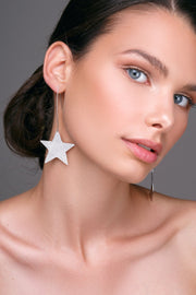 Ανόμοια κρεμαστά σκουλαρίκια "αστέρι & φεγγάρι" από ασήμι 925 - κοσμήματα emmanuela