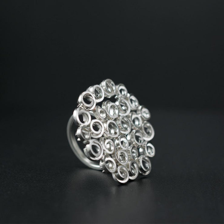 Δαχτυλίδι "κυψέλες" από ασήμι 925 - κοσμήματα emmanuela