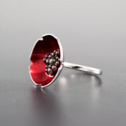 Δαχτυλίδι "λουλούδι παπαρούνα" από ασήμι 925 - κοσμήματα emmanuela